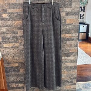 Wit & Wisdom Wide Leg Trousers Pants in Gray/Black  Plaid Size 8
